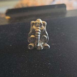 Small Brass Elephant Figurine - Antique Finish